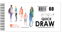 QUICK DRAW Drawing Book : SIMPLE SKETCH COVER. Multi-media Paper Book. (6" x 12")