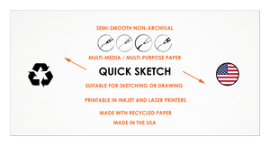 QUICK DRAW Drawing Book : SIMPLE SKETCH COVER. Multi-media Paper Book. (6" x 12")