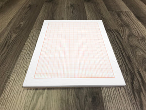 FLIP COVER Sketch Pad : Multi Media Paper ORANGE GRID Pad for Pencil, Ink, Marker, Charcoal and Watercolor Paints. (8.5" x 11")