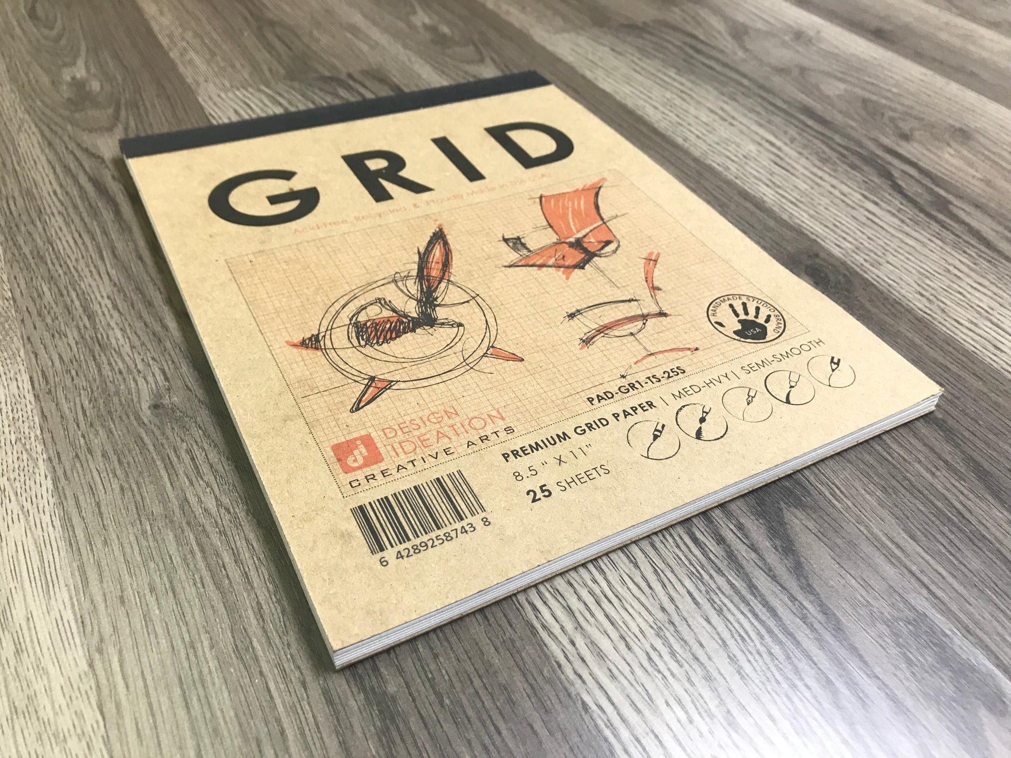GRID PAD : Removable Sheet. Multi-Media. ORANGE GRID (8.5 x 11) – Design  Ideation Studio