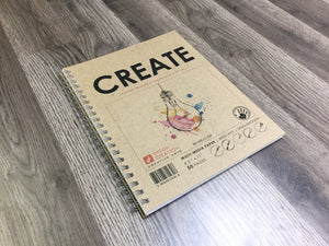 CREATE Sketchbook. Wire Bound. Journal Style. Multi-Media. (8.5" x 11") LS25S