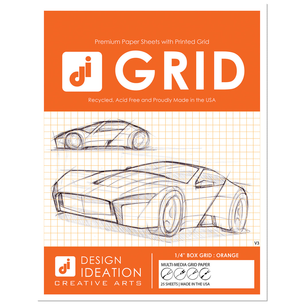 thumbnail image 2 of Design Ideation Grid Paper - Multi-Media Sketch Paper With Non-Repro Blue Grid 2 of 12