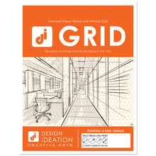 ORANGE Grid Paper : Multi-media grid paper. Loose Sheet Pack. (8.5" x 11") 25 Sheets