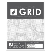 GREY Grid Paper : Multi-media grid paper for pencil, ink, marker and watercolor paints. (8.5" x 11") 25 Sheet Pack