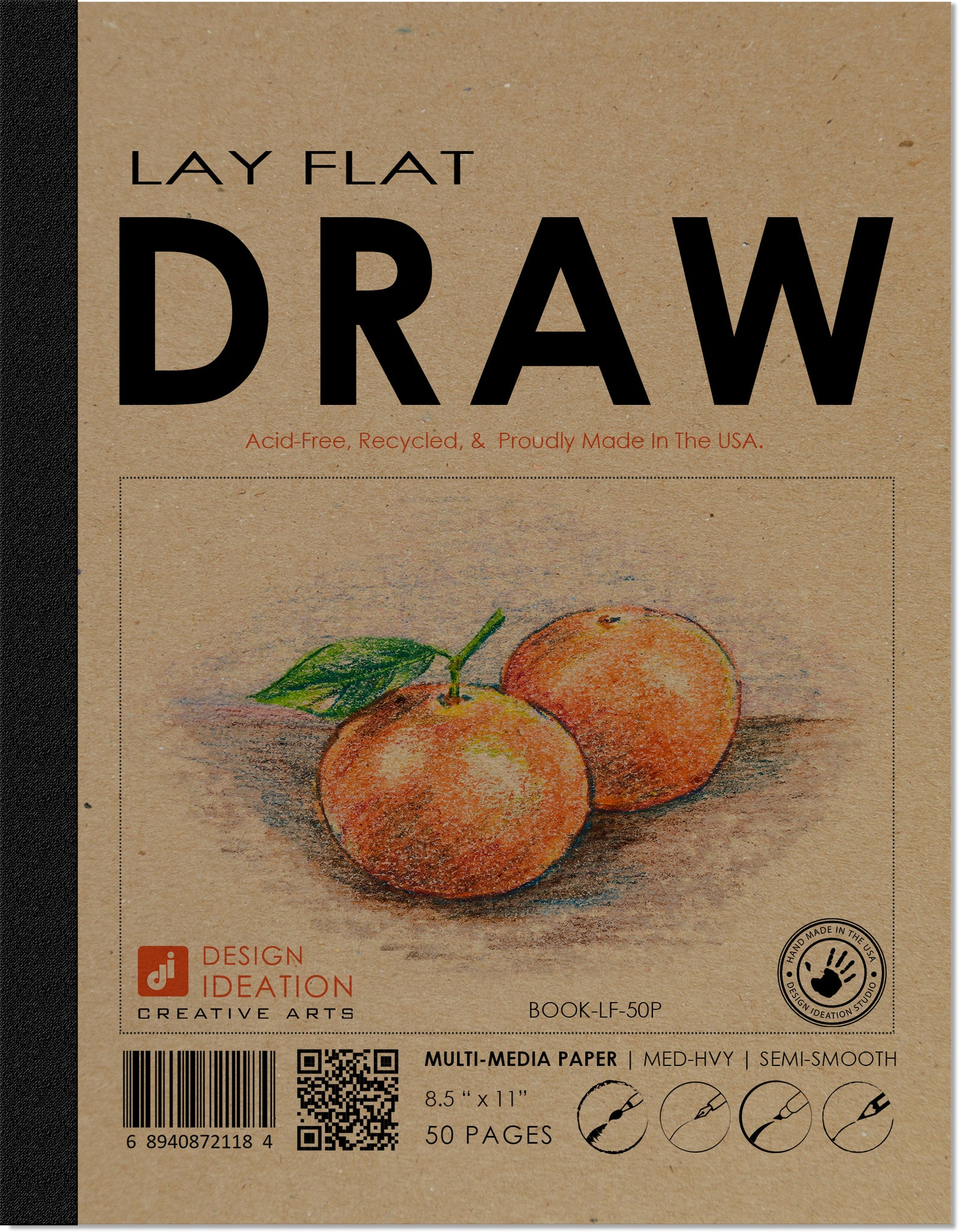 Khadi Journal with Cotton Watercolor Paper, Lay flat Sketchbook Art Jo –
