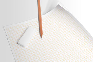 ORANGE Grid Paper : Multi-media grid paper. Loose Sheet Pack. (8.5" x 11") 25 Sheets