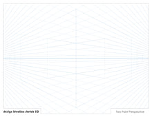 PERSPECTIVE GRID PAD. Removable Sheet. Multi-Media. 2 Point. Blue. (8.5" x 11")