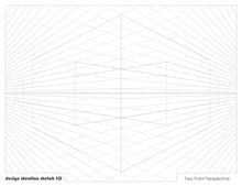 PERSPECTIVE GRID PAD. Removable Sheet. Multi-Media. 2 Point. Grey. (8.5" X 11")