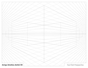 PERSPECTIVE GRID PAD. Removable Sheet. Multi-Media. 2 Point. Grey. (8.5" X 11")