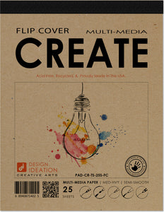 FLIP COVER Sketch Pad : Multi Media CREATIVE PROJECT Sketch Pad for Pencil, Ink, Marker, Charcoal and Watercolor Paints. (8.5" x 11")