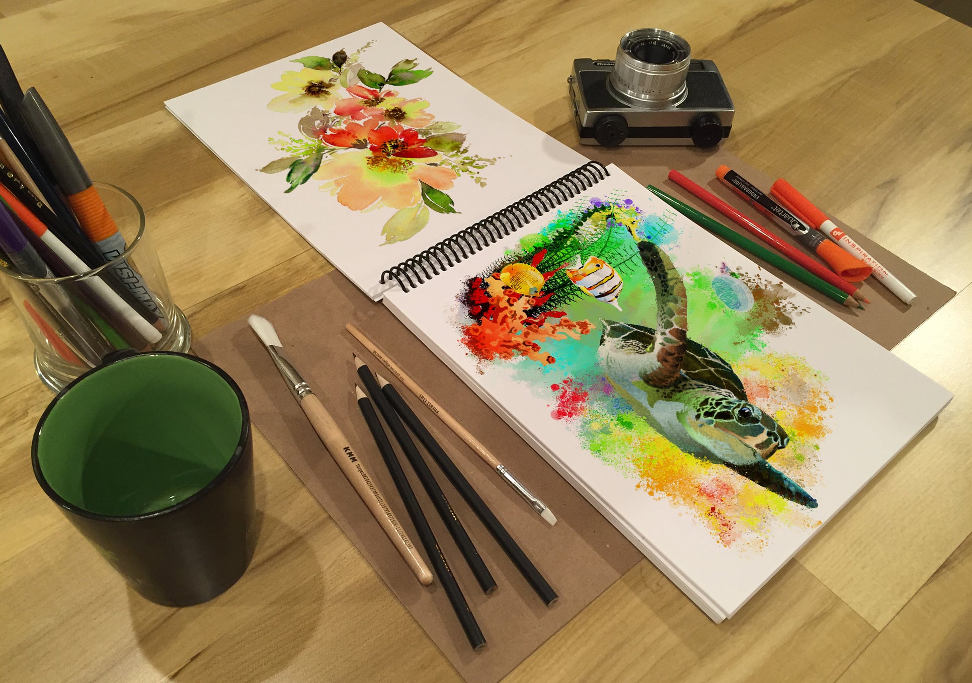 Watercolor Sketchbook. Spiral Bound. Pad Style. Multi-Media. (8.5 x 1 –  Design Ideation Studio