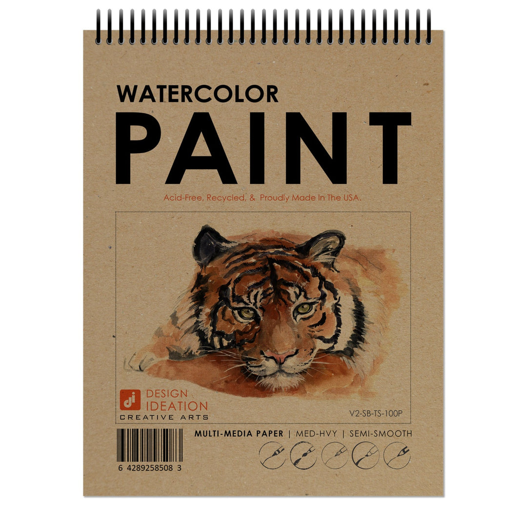 Watercolor Sketchbook. Spiral Bound. Pad Style. Multi-Media. (8.5