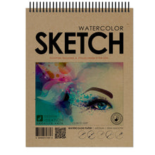 Watercolor SKETCH BOOK. Spiral Bound pad style sketchbook for pencil, ink, marker, charcoal and watercolor paints. (8.5" x 11")