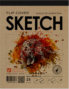 SKETCH FLIP COVER Pad. Removable Sheet. Multi-Media. (8.5" x 11")