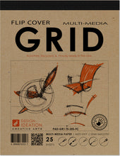 GRID FLIP COVER Pad. Removable Sheet. Multi-Media. ORANGE GRID. (8.5" x 11")