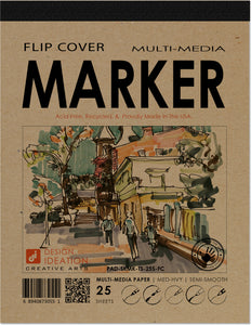 MARKER FLIP COVER Pad. Removable Sheet. Multi-Media. (8.5" x 11")
