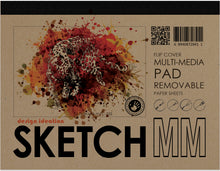 SKETCH FLIP COVER Pad. Removable Sheet. Multi-Media. (11" x 8.5")