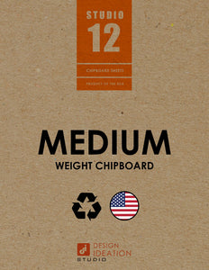 Black Chipboard - Cardboard Medium Weight Chipboard Sheets - 10 Per Pack