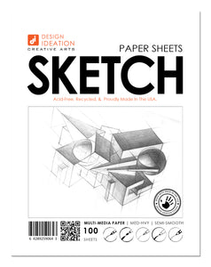 SKETCH Paper : Multi-media paper. Loose Sheet Pack. (8.5" x 11")