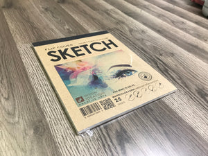 FLIP COVER Sketch Pad : Multi Media Paper WATERCOLOR Pad for Pencil, Ink, Marker, Charcoal and Watercolor Paints. (8.5" x 11")