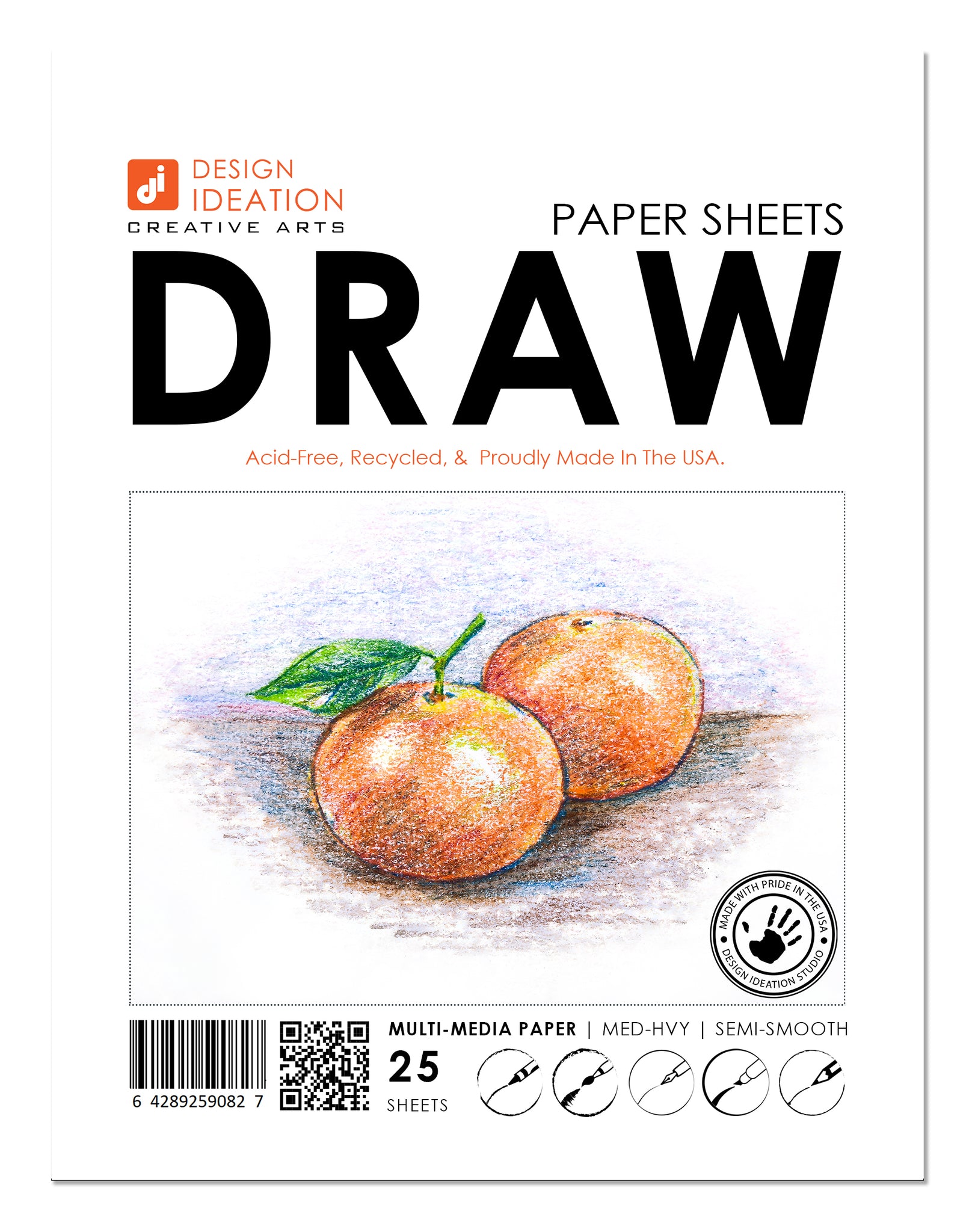 Design Ideation Brand Premium Paper Sketch Papers : Removable Sheet pad of  Papers for Pencil, Ink, and Marker. Great for Art, Design and Education. 25