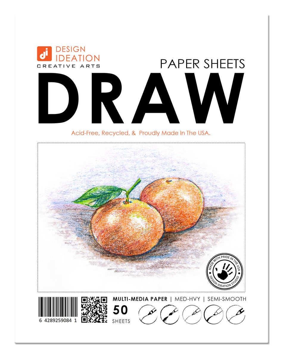 Design Ideation DRAWING Paper : Multi-media. Loose Sheet Pack. (8.5